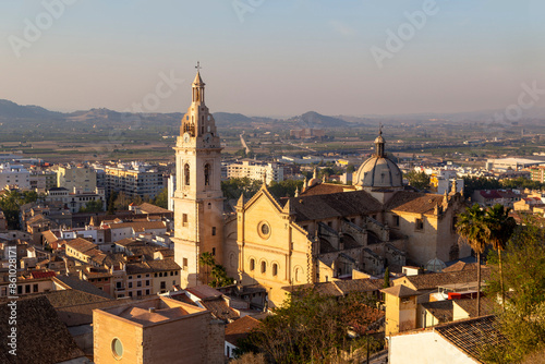 View of the Xativa collegiate church from the 16th century. Valencia, Spain.