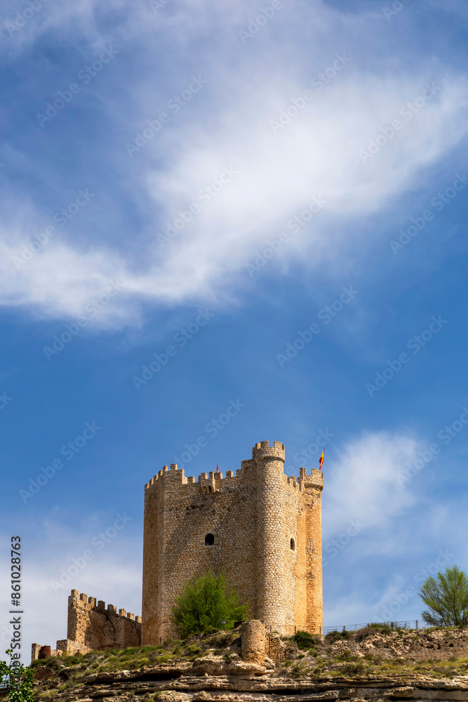 Alcala del Jucar Castle from the 12th century. Albacete, Castile la Mancha, Spain. Alcala del Jucar Castle from the 12th century. Albacete, Castile la Mancha, Spain.