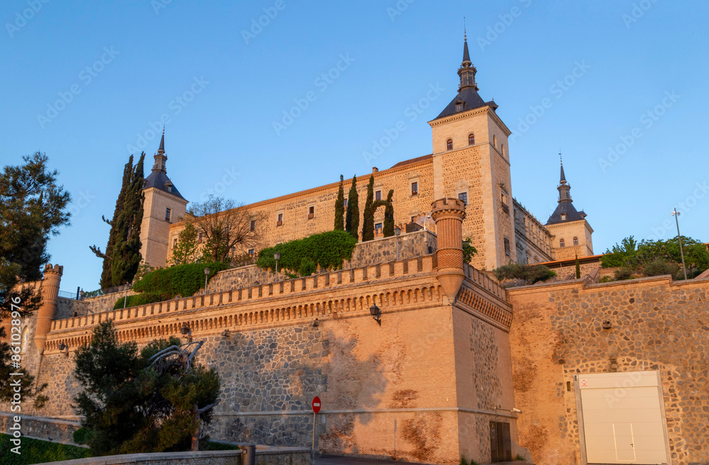 View of the famous Alcazar of Toledo. Castile la Mancha, Spain. View of the famous Alcazar of Toledo. Castile la Mancha, Spain.