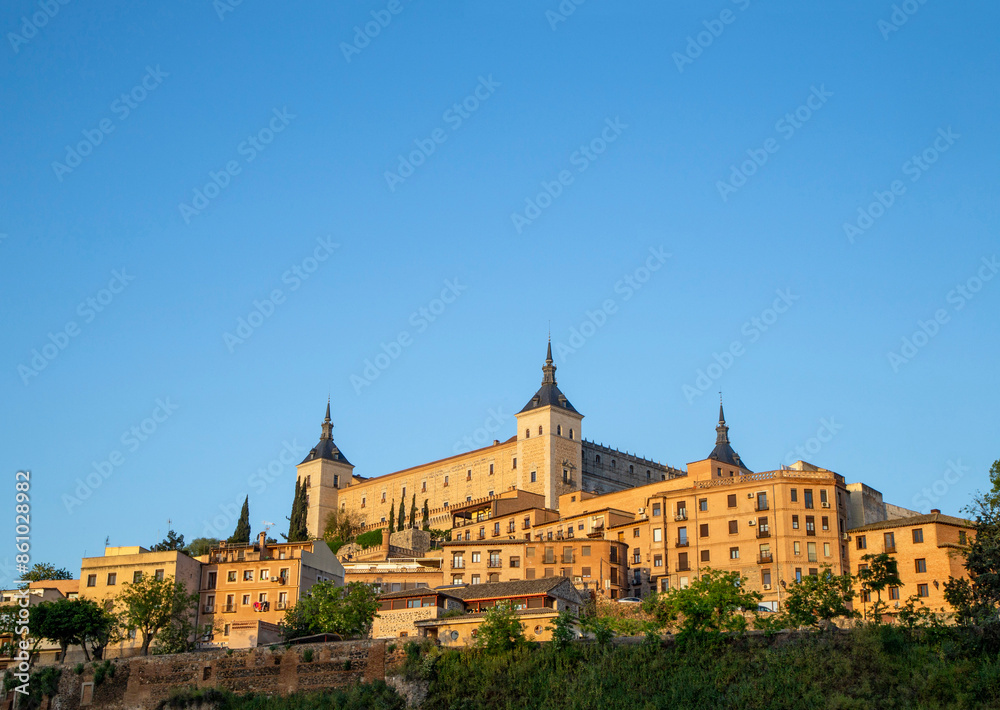 View of the famous Alcazar of Toledo. Castile la Mancha, Spain. View of the famous Alcazar of Toledo. Castile la Mancha, Spain.