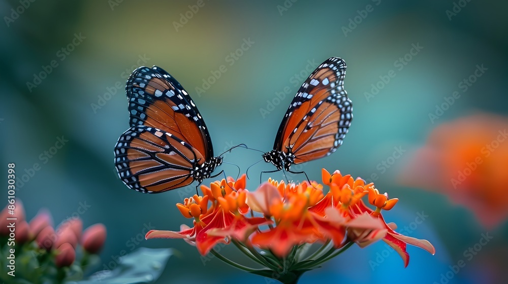 Mating Butterflies on Vibrant Flower Displaying Nature s Beauty Mating Butterflies on Vibrant Flower Displaying Nature s Beauty