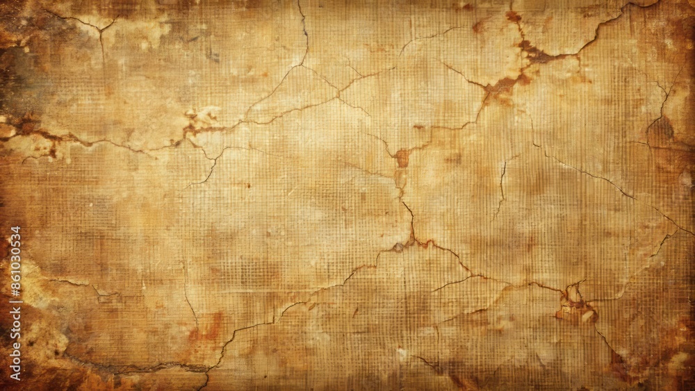 Fototapeta premium Distressed, worn, aged, vintage canvas texture with cracks, tears, and faded imperfections, perfect for grungy, retro, or distressed designs.
