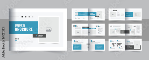 Landscape business brochure design, company portfolio brochure or company profile brochure design with cover, back and inside pages