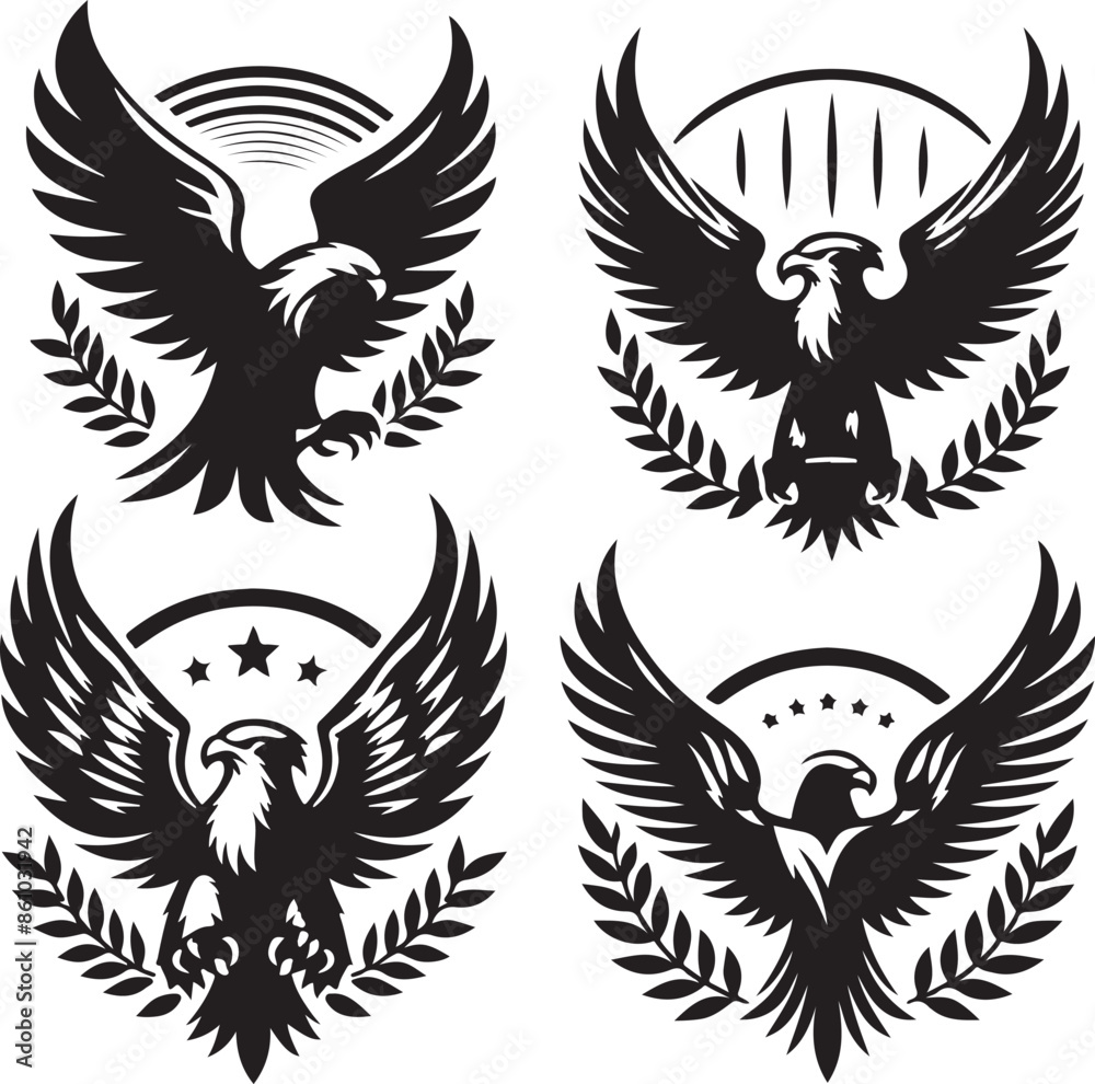 Obraz premium Eagle design silhouette vector art work EPS file, Generator AI