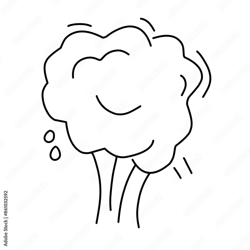 Hand drawn explosion, bomb element. Comic doodle sketch style. Vector ilustration