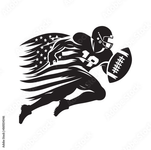 AMERICAN FOOTBALL SILHOUETTE vector illustration