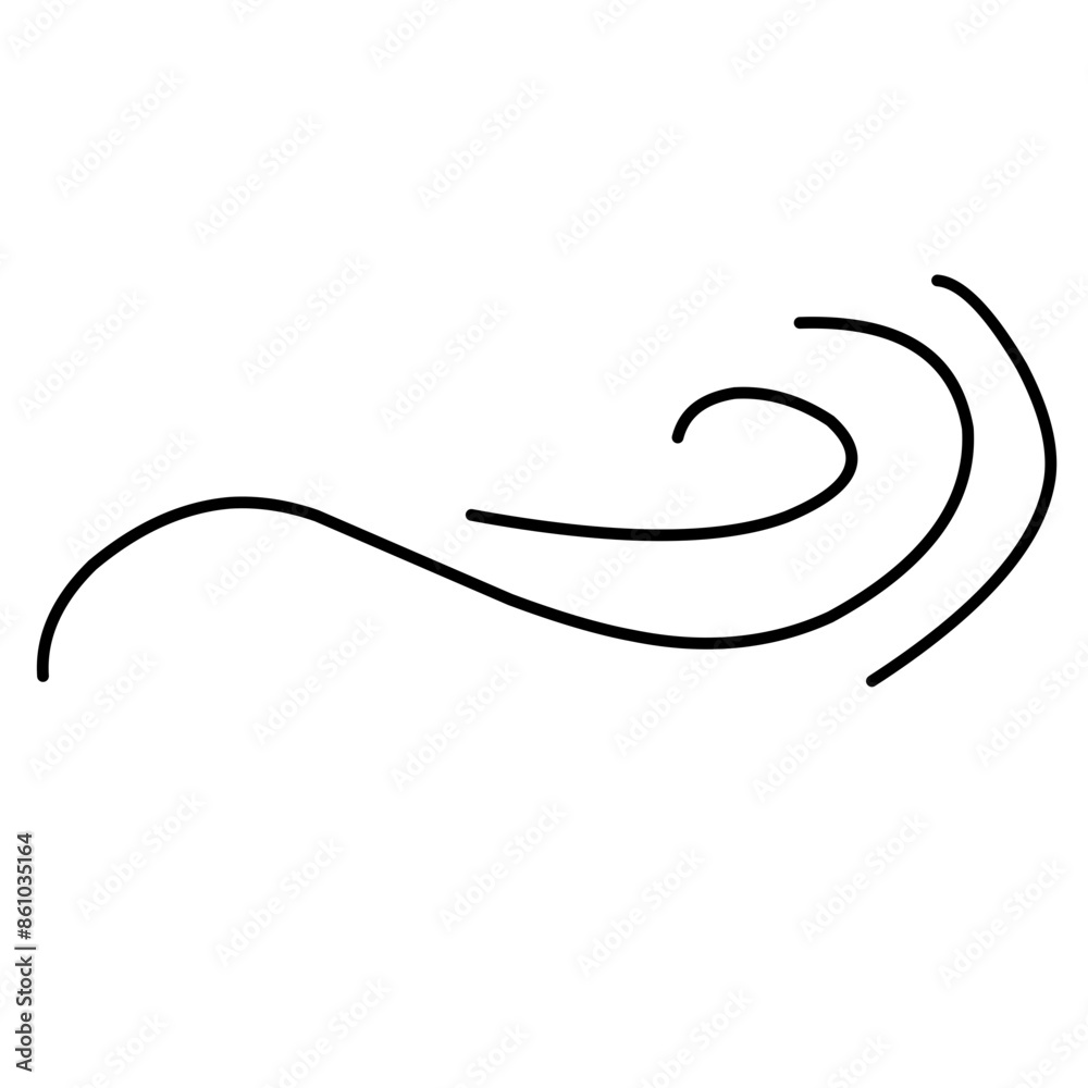 Hand drawn wind moving line. Breath of the typhoon Hand drawn wind moving line. Breath of the typhoon