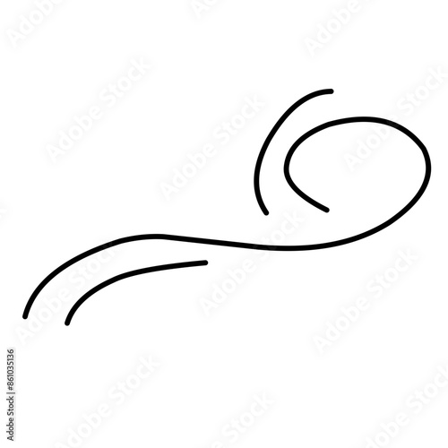 Hand drawn wind moving line. Breath of the typhoon