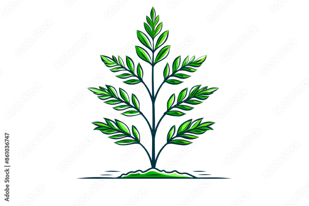 Vibrant illustration of a flourishing plant with lush green leaves, symbolizing growth, nature, and the environment. Vibrant illustration of a flourishing plant with lush green leaves, symbolizing growth, nature, and the environment.