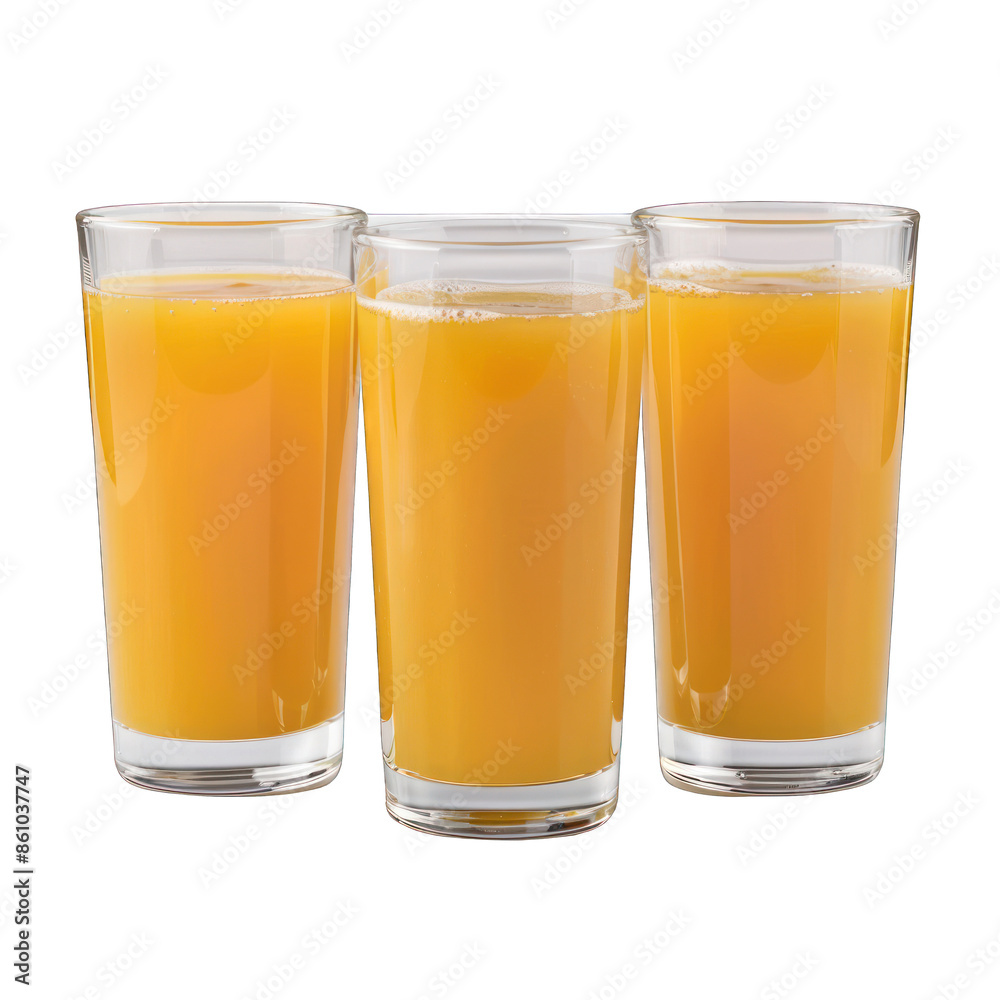 three glass of fruit juice with fruit on the side isolated on white transparant background png three glass of fruit juice with fruit on the side isolated on white transparant background png