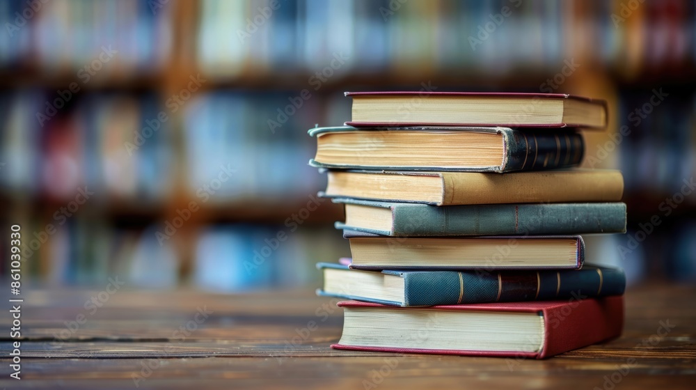 A stack of old books in a library setting, showcasing vintage literature and the timeless appeal of classic books. A stack of old books in a library setting, showcasing vintage literature and the timeless appeal of classic books.