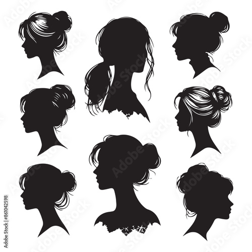 Wallpaper Mural Silhouette set of a person head and shoulders Torontodigital.ca