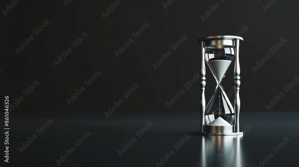 Naklejka premium hourglass on dark background