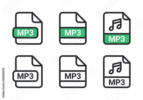 MP3 file icon vector. symbol, sign