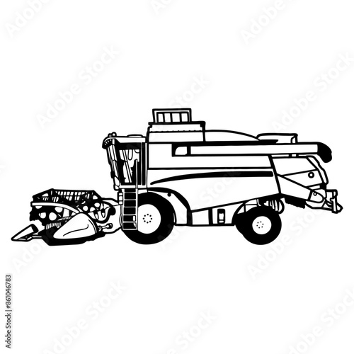 combine harvester - Farming and cattle breeding vector illustration