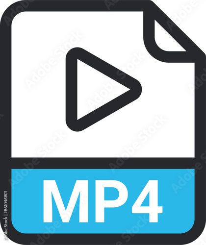 MP4 file icon vector. symbol, sign