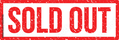 sold out red stamp vector