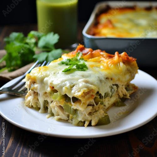 Green Chile Chicken Enchilada Casserole