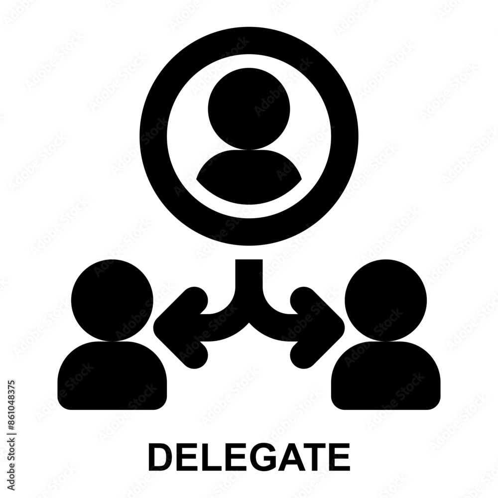 delegate, delegation, delegating, team leader, manager, supervise solid glyph icon delegate, delegation, delegating, team leader, manager, supervise solid glyph icon