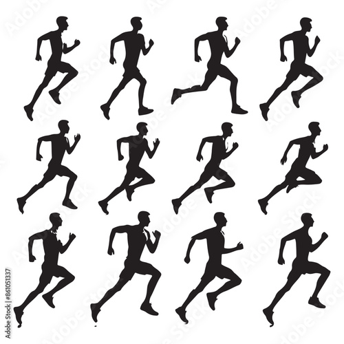 Wallpaper Mural Silhouette set of a person running Torontodigital.ca