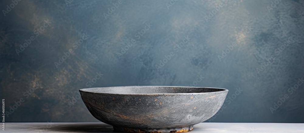 Craft ceramics concept featuring a homemade grey ceramic bowl with copy space image. Craft ceramics concept featuring a homemade grey ceramic bowl with copy space image.