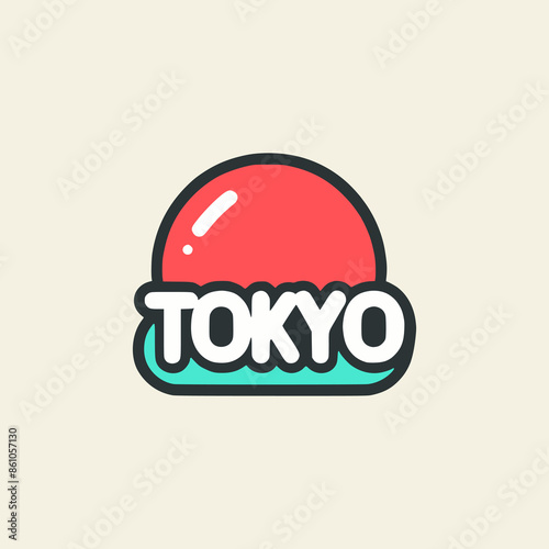 tokyo vacation text tshirt fashion sticker vector illustration template design