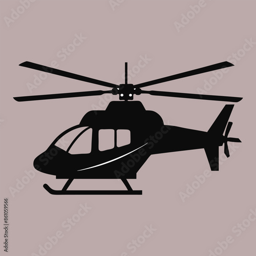 Helicopter silhouette vector graphic. Helicopter Silhouette Collection. Silhouette of a large helicopter on a white background.