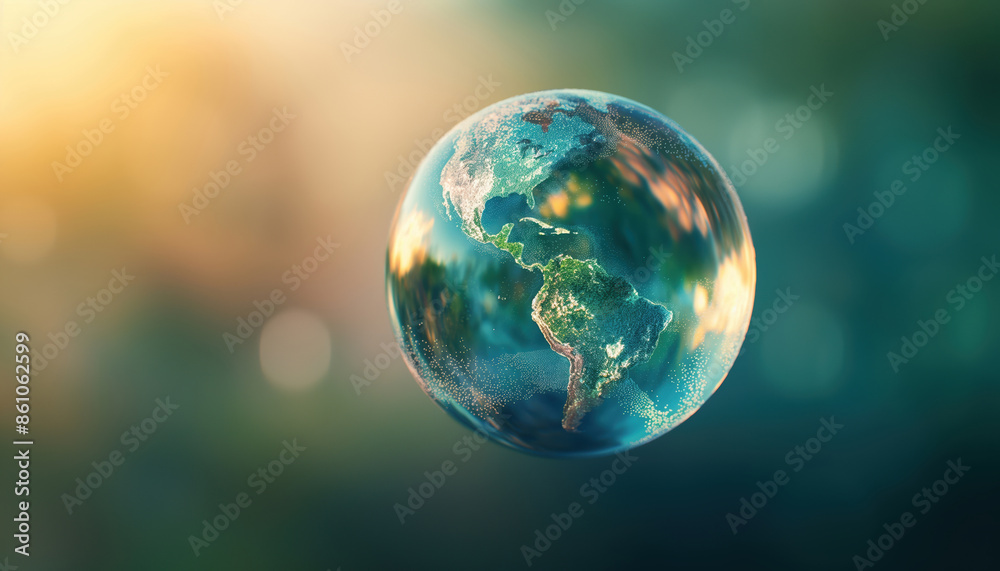 Soap Bubble With World Map Soap Bubble With World Map
