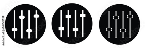 Filter control icon vector set. Adjustment illustration sign. mixer symbol on white background.