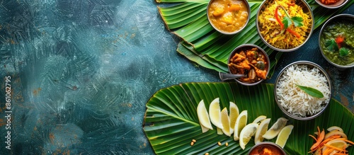 meals served on banana leaf...