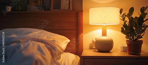 Lamp on bedside table inter...