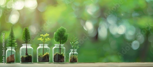 Small trees grown in glass ...