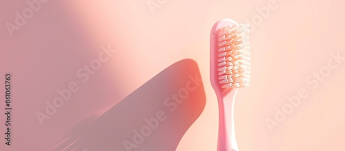 Toothbrush on a pastel back...