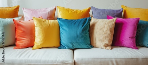 View of cushions on a couch...