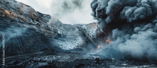 Explosive works on open pit...