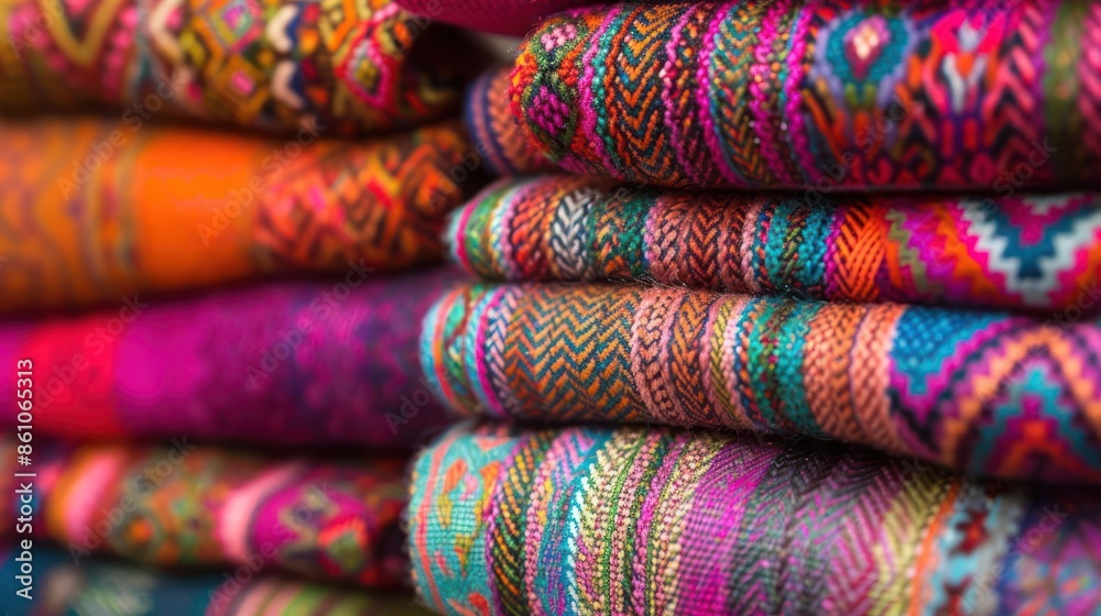 Warm colorful stack of cotton snug and close Warm colorful stack of cotton snug and close