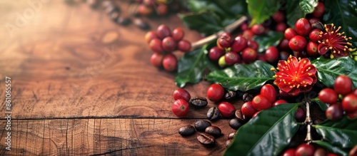 Coffee beans with real coff...