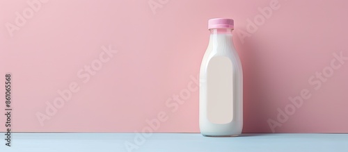 Plastic milk bottle on past...