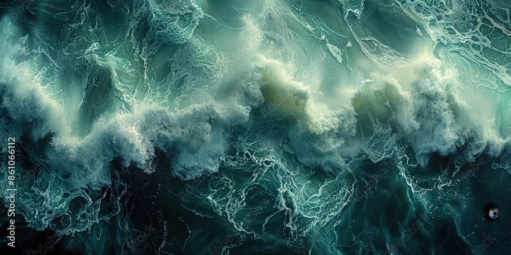 Aerial View of Powerful Ocean Waves Aerial View of Powerful Ocean Waves