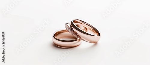 two rose gold wedding rings...