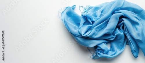 Blue folded fabric napkin o...