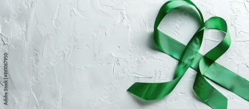 Green ribbon with white wal...