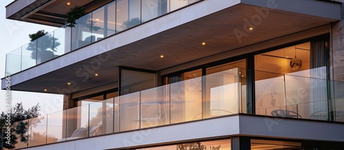 glass balustrade modern. wi...