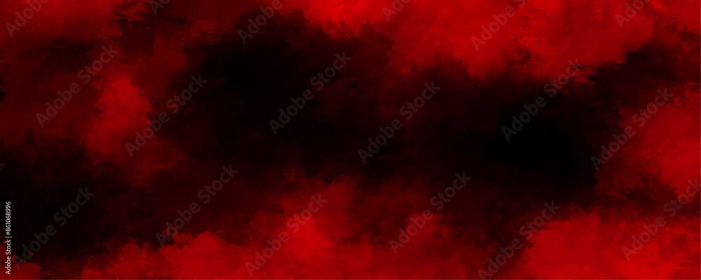 Black red abstract background with copy space for design. Overlays fog isolated on black background. Red steam on a black background smoke rising mist or smog brush effect grunge texture.