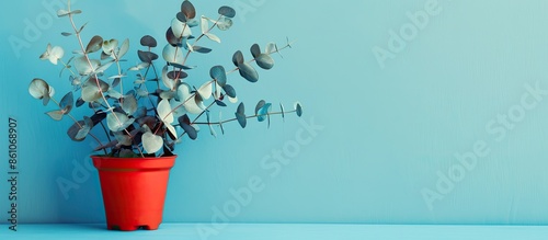 eucalyptus leaves in a red ...