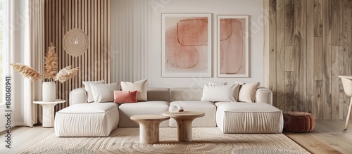 Living room in neutral colo...