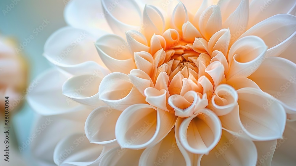 Close Up of a Peach and White Dahlia Flower Close Up of a Peach and White Dahlia Flower