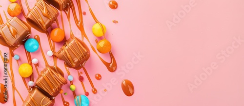 Sweet candies with caramel ...