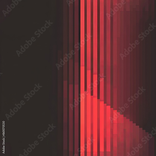 Red Square Cubes Abstract Lines © Dragon