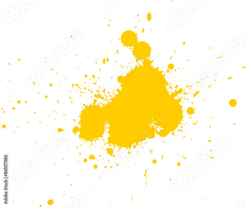 yellow watercolor brush painting dropped splash splatter on white background vector